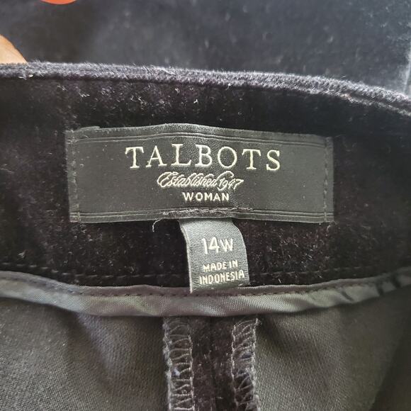 Talbots Woman Straight Classic Side Zip Velvet Pants Size 14W - Picture 8 of 10